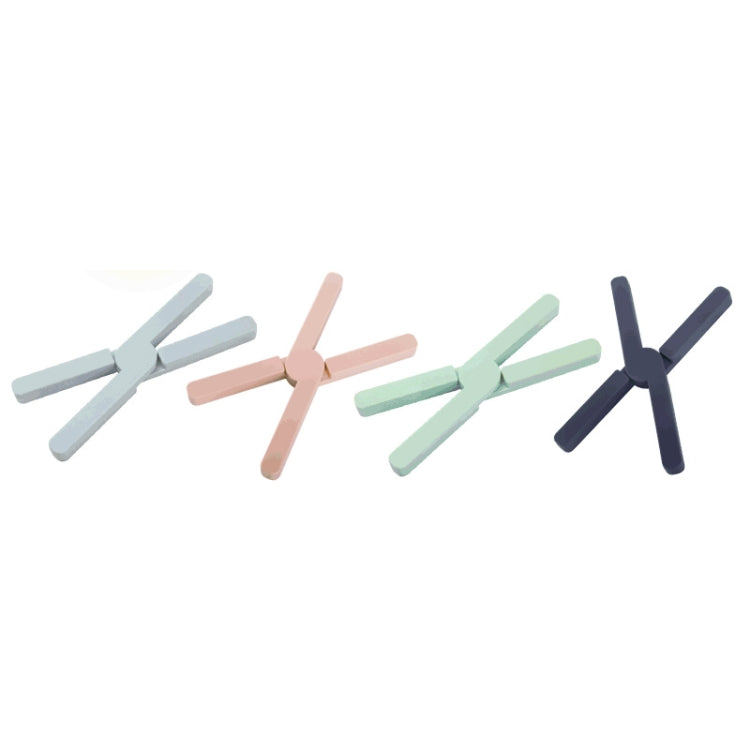 2 pezzi addensato a forma di X in silicone pieghevole tappetino da cucina sottobicchiere per pasto ad alta temperatura per isolamento termico, Green, Blue, Orange, Dark Gray