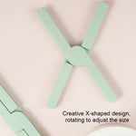2 pezzi addensato a forma di X in silicone pieghevole tappetino da cucina sottobicchiere per pasto ad alta temperatura per isolamento termico, Green, Blue, Orange, Dark Gray