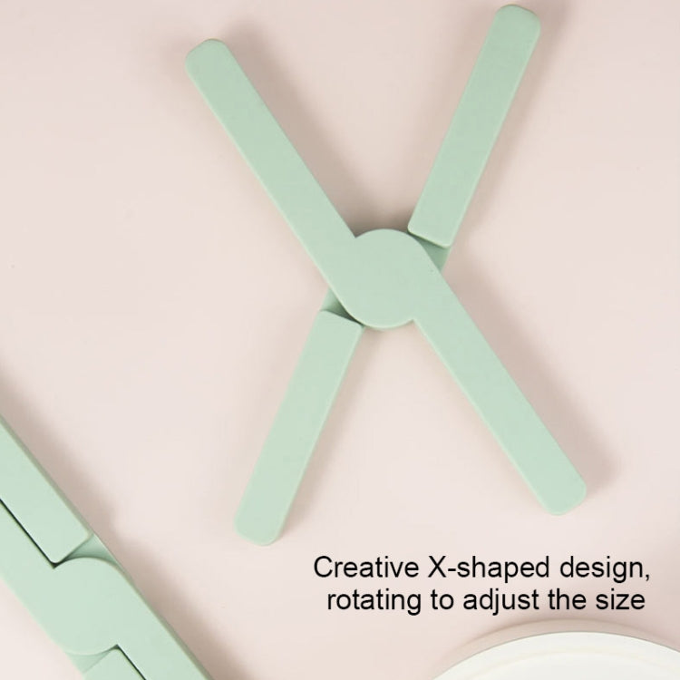 2 pezzi addensato a forma di X in silicone pieghevole tappetino da cucina sottobicchiere per pasto ad alta temperatura per isolamento termico, Green, Blue, Orange, Dark Gray