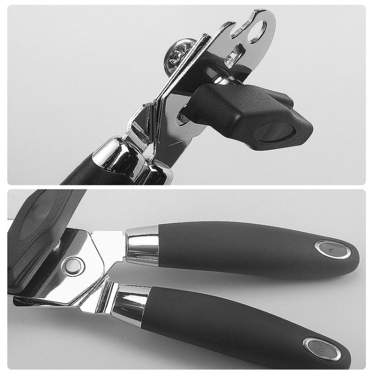 2 pezzi manuale in acciaio inox multifunzione potente coltello apriscatole da cucina strumento apriscatole, Black + Silver