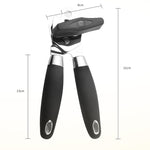 2 pezzi manuale in acciaio inox multifunzione potente coltello apriscatole da cucina strumento apriscatole, Black + Silver