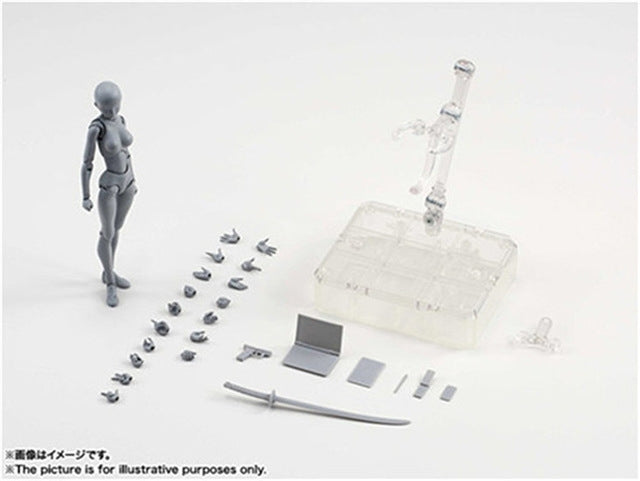 Action figure Body-Kun in PVC grigio e nero 18 cm