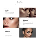 Tavolozza professionale per bronzer e illuminanti per il trucco del viso, kit per illuminare il trucco in polvere, tavolozza per contorni di evidenziatori
