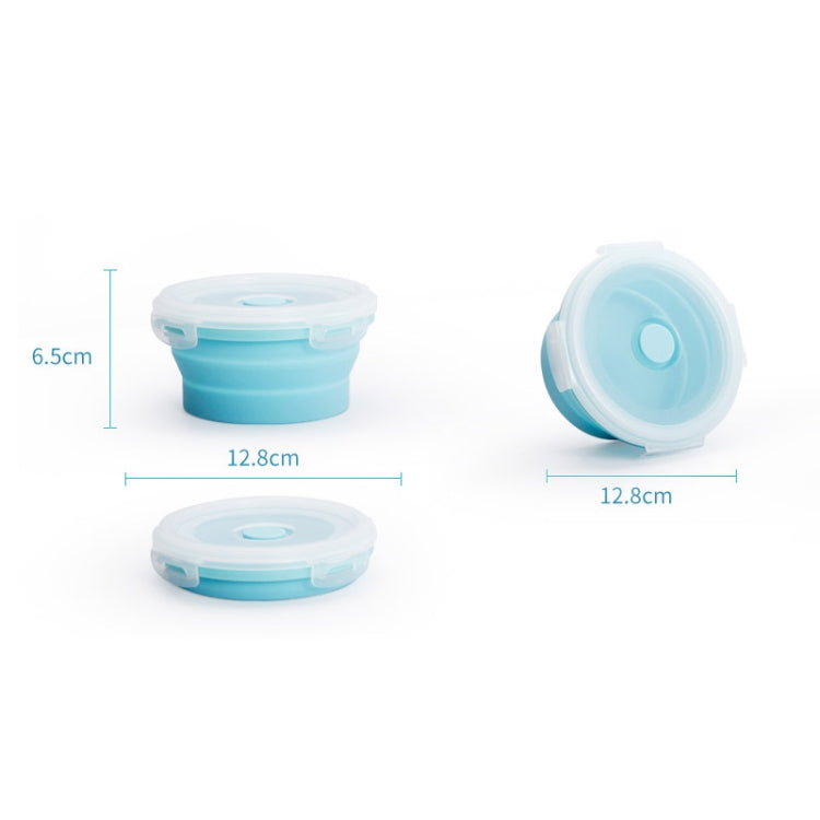 Scatola da pranzo pieghevole portatile da 2 pezzi per microonde, scatola da pranzo rotonda in silicone, consegna a colori casuale, 350ml, 500ml, 800ml, 1200ml