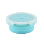 Scatola da pranzo pieghevole portatile da 2 pezzi per microonde, scatola da pranzo rotonda in silicone, consegna a colori casuale, 350ml, 500ml, 800ml, 1200ml