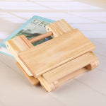 Sgabello pieghevole portatile semplice in legno massello di pino Sgabello da pesca per esterni, Wooden Folding Stool