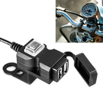 Caricatore per manubrio moto impermeabile doppia porta USB 12V 5V 1A/2.1A presa di alimentazione adattatore per telefono cellulare, Handlebar Charger