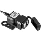 Caricatore per manubrio moto impermeabile doppia porta USB 12V 5V 1A/2.1A presa di alimentazione adattatore per telefono cellulare, Handlebar Charger