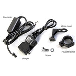 Caricatore per manubrio moto impermeabile doppia porta USB 12V 5V 1A/2.1A presa di alimentazione adattatore per telefono cellulare, Handlebar Charger