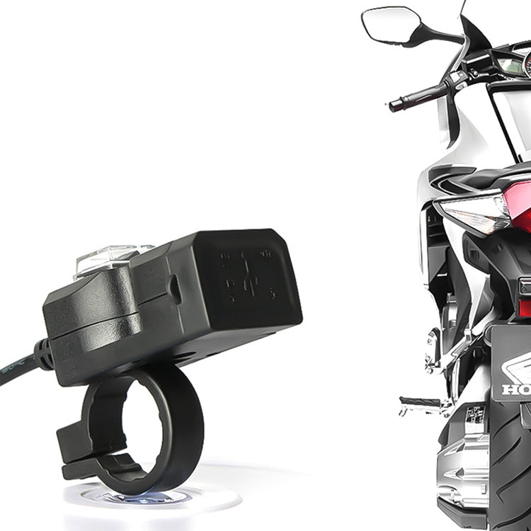 Caricatore per manubrio moto impermeabile doppia porta USB 12V 5V 1A/2.1A presa di alimentazione adattatore per telefono cellulare, Handlebar Charger