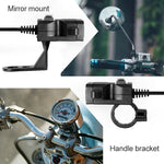 Caricatore per manubrio moto impermeabile doppia porta USB 12V 5V 1A/2.1A presa di alimentazione adattatore per telefono cellulare, Handlebar Charger
