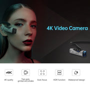 Telecamera sportiva intelligente per video live con messa a fuoco automatica ORDRO EP7 4K montata sulla testa, Without Remote Control, With Remote Control