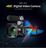Videocamera digitale ORDRO AC3 4K con schermo IPS 3,1"