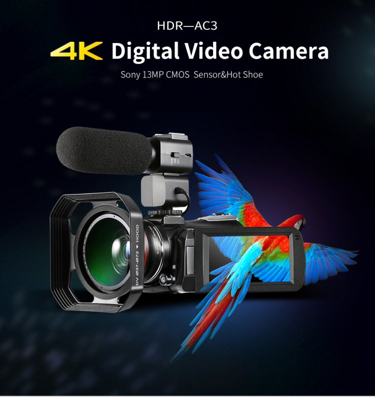 Videocamera digitale ORDRO AC3 4K con schermo IPS 3,1"