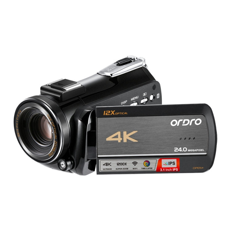 Videocamera digitale DV con zoom ottico 12X ORDRO AC5 4K HD per visione notturna, Standard, Standard + Microphone, Standard + Microphone + Handheld Stand, Standard+  Microphone + Fill Light