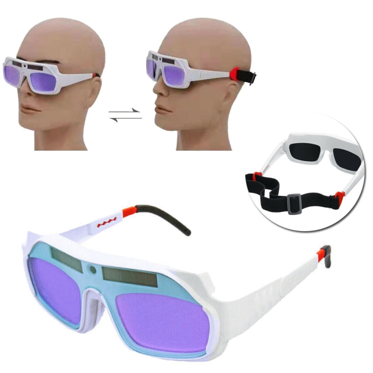 Occhiali per saldatura fotoelettrica anti-ultravioletti anti-forte con oscuramento automatico, (White), (Black)