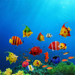 Set 10 pesci finti in plastica per acquario decorativo