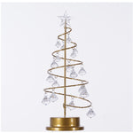 Lampada da tavolo piccola a LED in ferro battuto con luce notturna in cristallo, per albero di Natale, decorazione della stanza