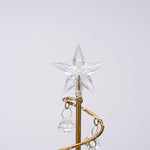 Lampada da tavolo piccola a LED in ferro battuto con luce notturna in cristallo, per albero di Natale, decorazione della stanza