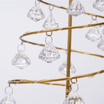 Lampada da tavolo piccola a LED in ferro battuto con luce notturna in cristallo, per albero di Natale, decorazione della stanza