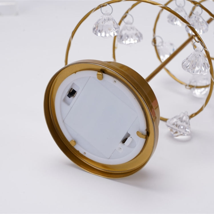 Lampada da tavolo piccola a LED in ferro battuto con luce notturna in cristallo, per albero di Natale, decorazione della stanza