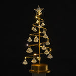 Lampada da tavolo piccola a LED in ferro battuto con luce notturna in cristallo, per albero di Natale, decorazione della stanza