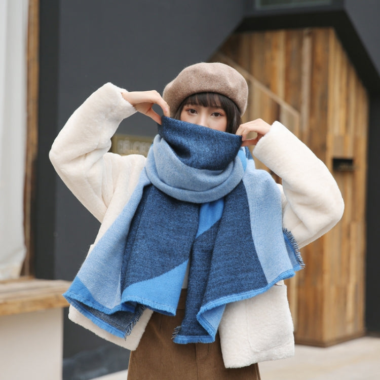 Sciarpa scialle a doppio uso in cashmere con colori geometrici Y70