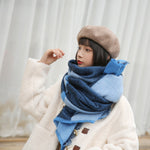 Sciarpa scialle a doppio uso in cashmere con colori geometrici Y70