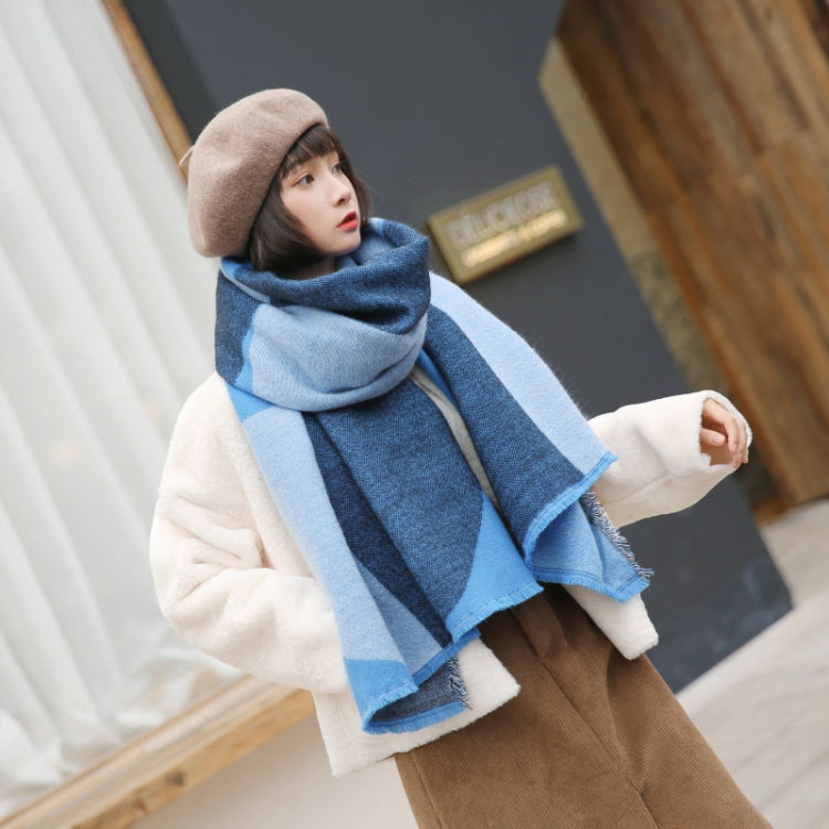 Sciarpa scialle a doppio uso in cashmere con colori geometrici Y70