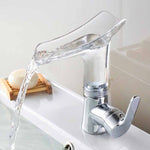 Rubinetto a cascata in vetro di vino con rubinetto per acqua calda e fredda da bagno