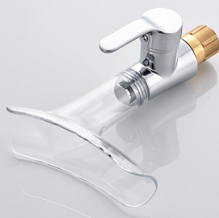 Rubinetto a cascata in vetro di vino con rubinetto per acqua calda e fredda da bagno