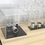 Scatola da appoggio per vetrina in plexiglass con coperchio per display in acrilico trasparente per fotocamera, Large 24x24x24cm, Small 10x10x10cm