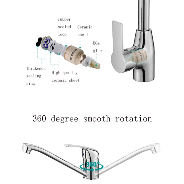 Rubinetto dell'acqua calda e fredda per lavello da cucina in rame, Copper Sink Hot & Cold Water Faucet