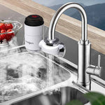 Tipo di connessione del rubinetto dell'acqua calda elettrica Zoosen Spina europea del rubinetto dell'acqua calda istantanea, White, With shower Head Connector, White + Leak Protection