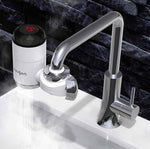 Tipo di connessione del rubinetto dell'acqua calda elettrica Zoosen Spina europea del rubinetto dell'acqua calda istantanea, White, With shower Head Connector, White + Leak Protection