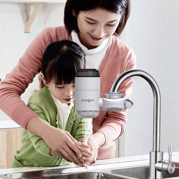 Tipo di connessione del rubinetto dell'acqua calda elettrica Zoosen Spina europea del rubinetto dell'acqua calda istantanea, White, With shower Head Connector, White + Leak Protection