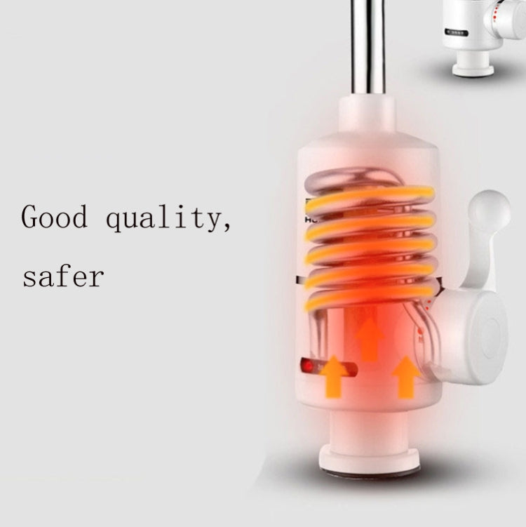 Rubinetto elettrico istantaneo per acqua calda da cucina Spina europea, Lamp Display Big Elbow, Digital Display Big Elbow