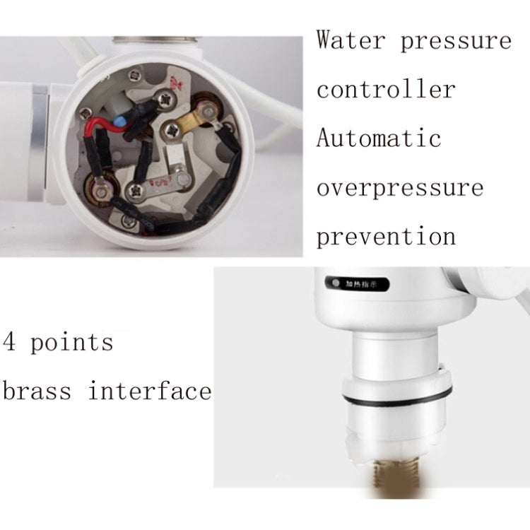 Rubinetto elettrico istantaneo per acqua calda da cucina Spina europea, Lamp Display Big Elbow, Digital Display Big Elbow