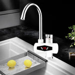 Display digitale dinamico Riscaldamento istantaneo Rubinetto elettrico per acqua calda Cucina e scaldabagno domestico caldo e freddo Spina europea, With Shower Head, Large Elbow, Universal Tube