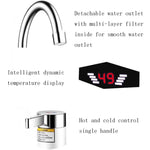 Display digitale dinamico Riscaldamento istantaneo Rubinetto elettrico per acqua calda Cucina e scaldabagno domestico caldo e freddo Spina europea, With Shower Head, Large Elbow, Universal Tube