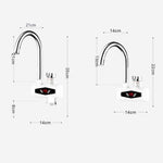 Display digitale dinamico Riscaldamento istantaneo Rubinetto elettrico per acqua calda Cucina e scaldabagno domestico caldo e freddo Spina europea, With Shower Head, Large Elbow, Universal Tube