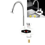 Display digitale dinamico Riscaldamento istantaneo Rubinetto elettrico per acqua calda Cucina e scaldabagno domestico caldo e freddo Spina europea, With Shower Head, Large Elbow, Universal Tube