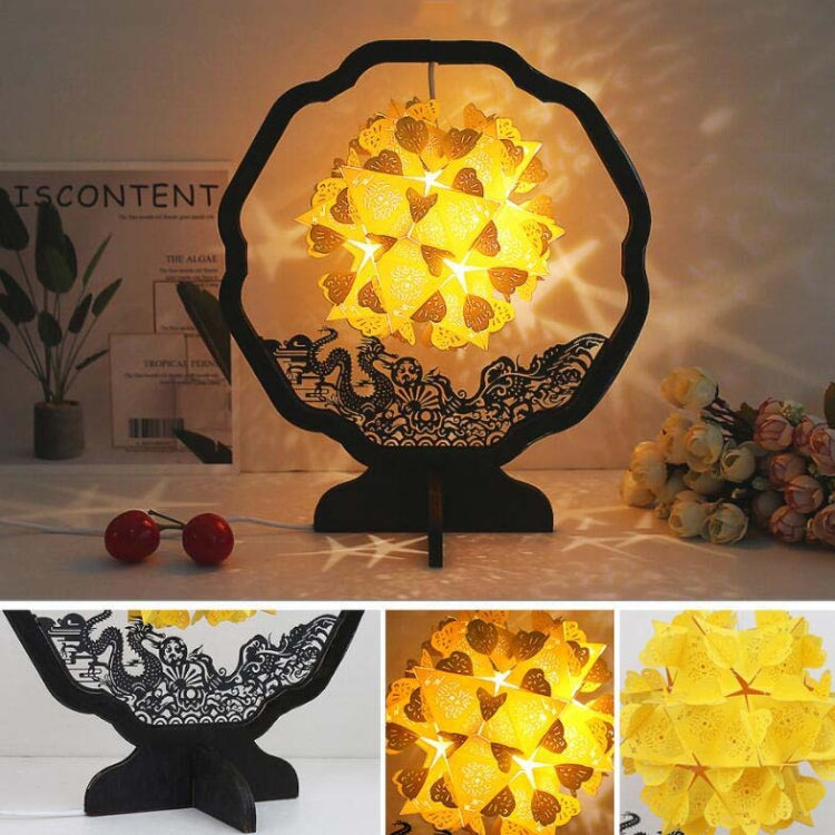 Lampada da tavolo creativa fatta a mano fai-da-te con luci e ombre di carta, Round-shaped, Fan-shaped, Arc-shaped