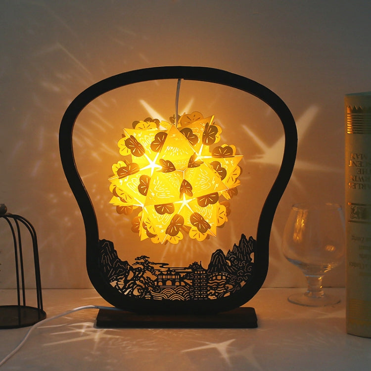 Lampada da tavolo creativa fatta a mano fai-da-te con luci e ombre di carta, Round-shaped, Fan-shaped, Arc-shaped