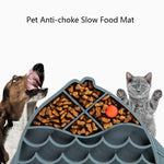 Ciotola anti-soffocamento in silicone per cani e gatti da 2 pezzi, Fish Type, Flower Type, Claw Type