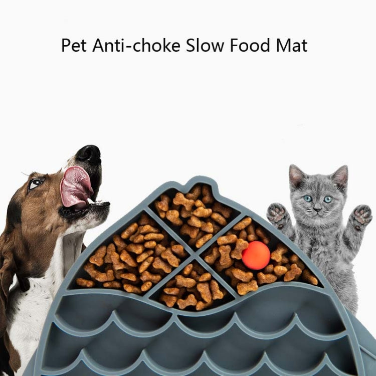 Ciotola anti-soffocamento in silicone per cani e gatti da 2 pezzi, Fish Type, Flower Type, Claw Type