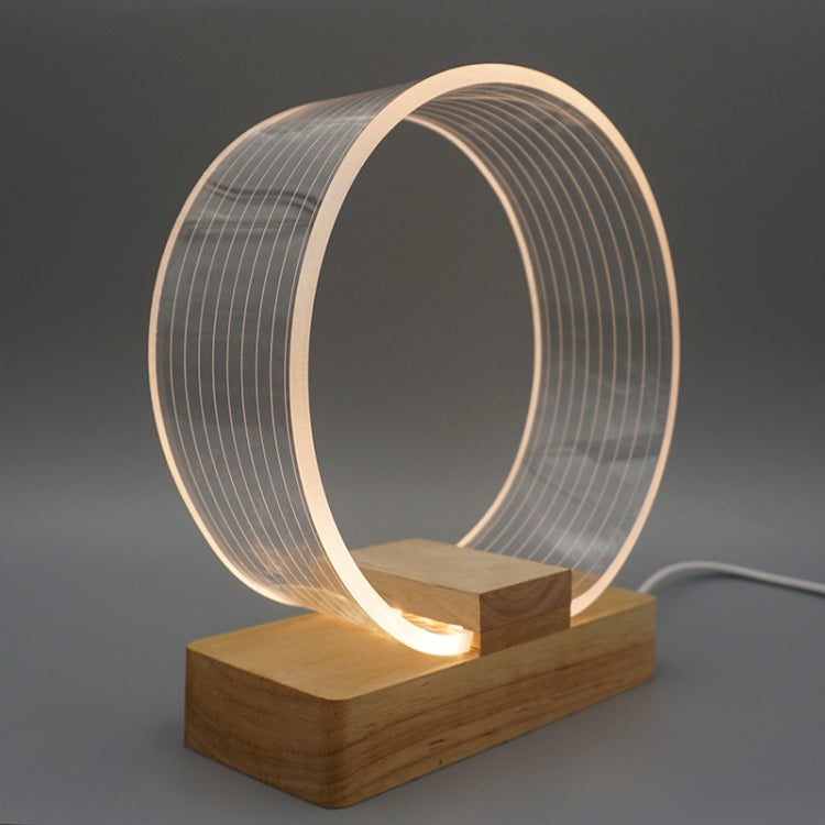 Luce notturna con lampada da tavolo ad anello acrilico USB