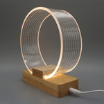 Luce notturna con lampada da tavolo ad anello acrilico USB