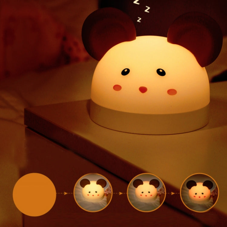 Simpatico topo notturno in silicone con funzione sveglia elettronica Lampada da scrivania per dormire sul comodino Orologio didattico