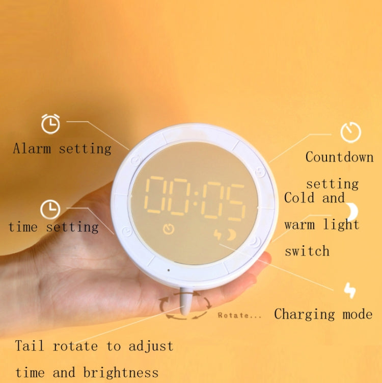 Simpatico topo notturno in silicone con funzione sveglia elettronica Lampada da scrivania per dormire sul comodino Orologio didattico
